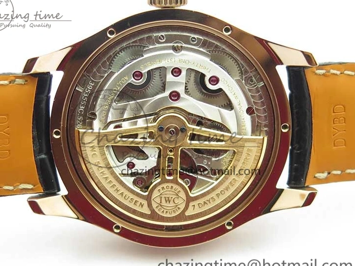 MIROTIME 0304 Premium Portugieser Perpetual Calendar IW503302 RG V9F 1:1 Best Edition Blue Dial on Black Leather Strap A 7098